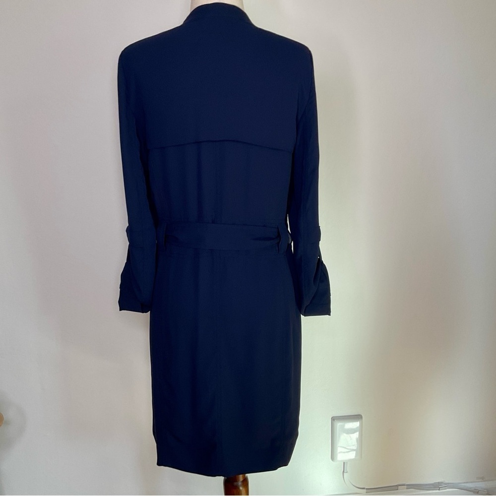 Babaton Quincy Belted Trench Coat Flowy with Pockets in Navy XXSmall - Picture 5 of 15
